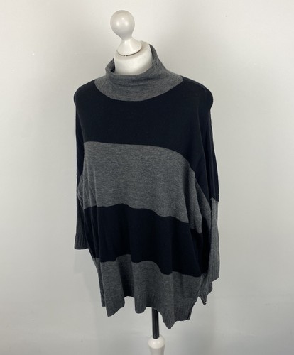 Whistles Oversize Pullover Grau & Schwarz Gestreift Größe M Damen’s