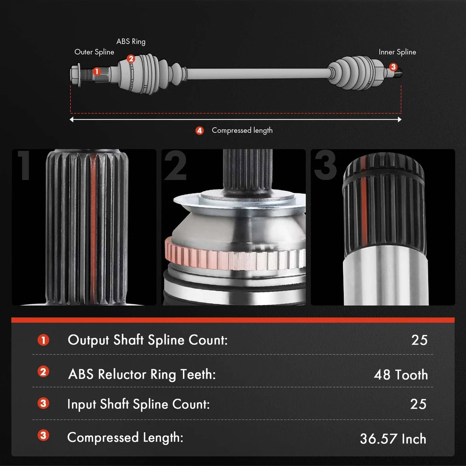 1 новая передняя правая ось CV в сборе для Hyundai Accent 12–17 с механической коробкой передач. - Изображение 2 из 4