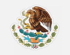 Mexican Flag Coat Of Arms Eagle With Snake Hawk sticker Logo laptop vinyl decal