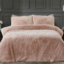 Image of Sleepdown Shaggy fur. Double Duvet Set.. Blush