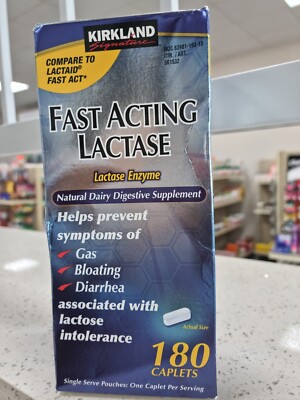 Kirkland Signature Fast Acting Lactase 180 Caplets