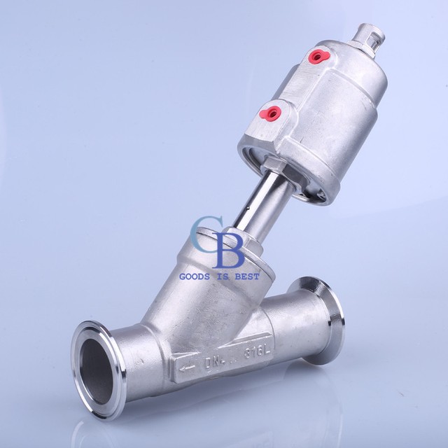 1/2" OD 50.5mm Stainless 304 Clamp Double Acting Sanitary Angle Seat Valve eBay
