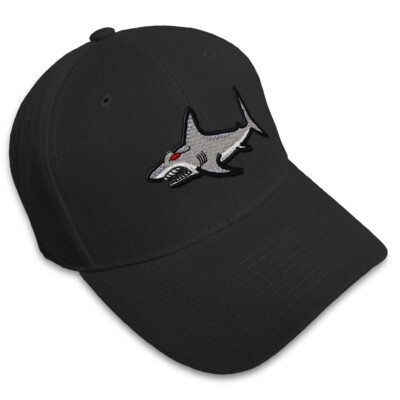 Baseball Cap Mean Shark Embroidery Dad Hats for Men Women