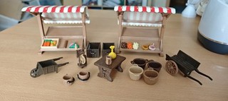 PLAYMOBIL 2 Marktstände Mittelaltermarkt zur Ritterburg mit Zubehör Mittelalter