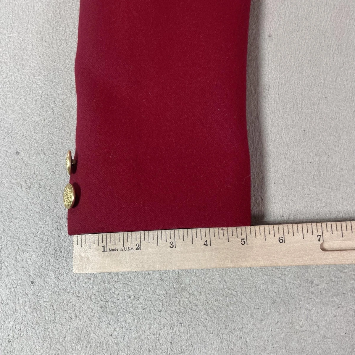 Chaqueta Blazer Vintage Burberrys Para Mujer 8 M Rojo Lana Dorado Botón Dinero Antiguo Preppy