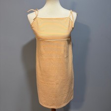 Zara Trafaluc Yellow and White Striped Mini Dress, size small