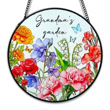 Sun Catchers Indoor Window, Wildflowers Stained Glass Window Hanging Decor Ch...