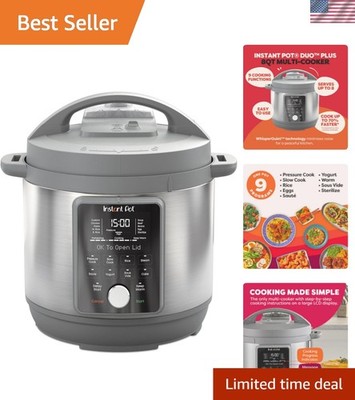8-Quart Whisper Quiet 9-in-1 Electric Pressure Cooker, Slow Rice Cooker, Stea...