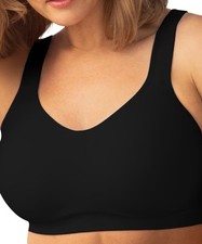 Truekind Daily Comfort Wirefree Shaper Bra Black Sz LG 10022