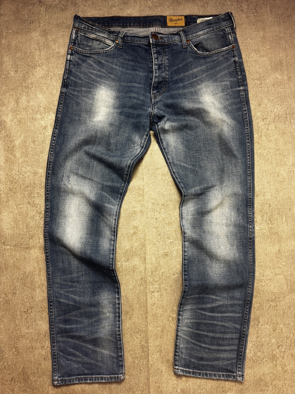 Wrangler Spencer Jeans Mens W38 L34 Blue Low Slim Straight Denim Vintage image 2