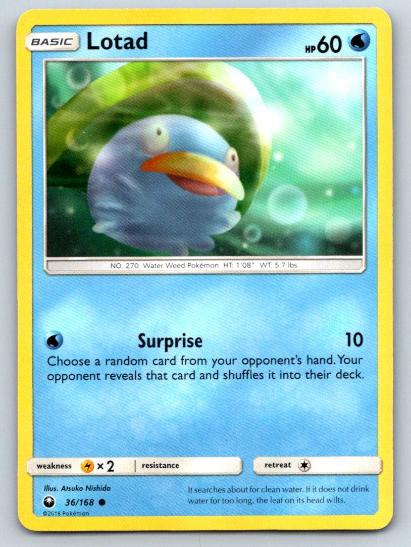 Lotad 36/168 Common Celestial Storm Pokemon Moderately Played