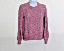 Women's Ann Taylor Dusty Rose Wool Blend Cable Knit Sweater Extra Small Petite