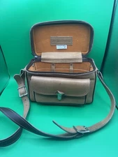 VTG 1950s Perrin "The Sportsman-502" Cowhide Leather Camera Bag Hard Case USA