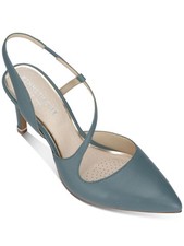 KENNETH COLE NEW YORK Womens Teal Riley 85 Stiletto Leather Pumps 8.5 M