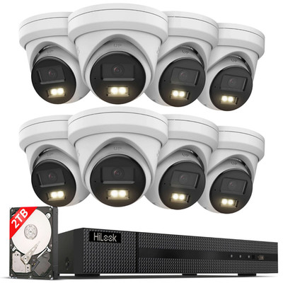 HiLook by HIKVISION 4K Überwachungskamera Set | 8 * 4K Turret Kamera  | NVR 8-CH