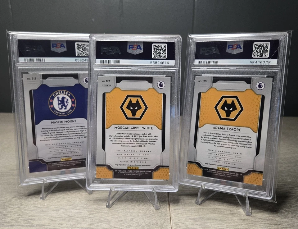 2019-20 Panini Prizm Premier League #177 Morgan Gibbs-White Silver Rookie PSA 9 - Image 2 of 4