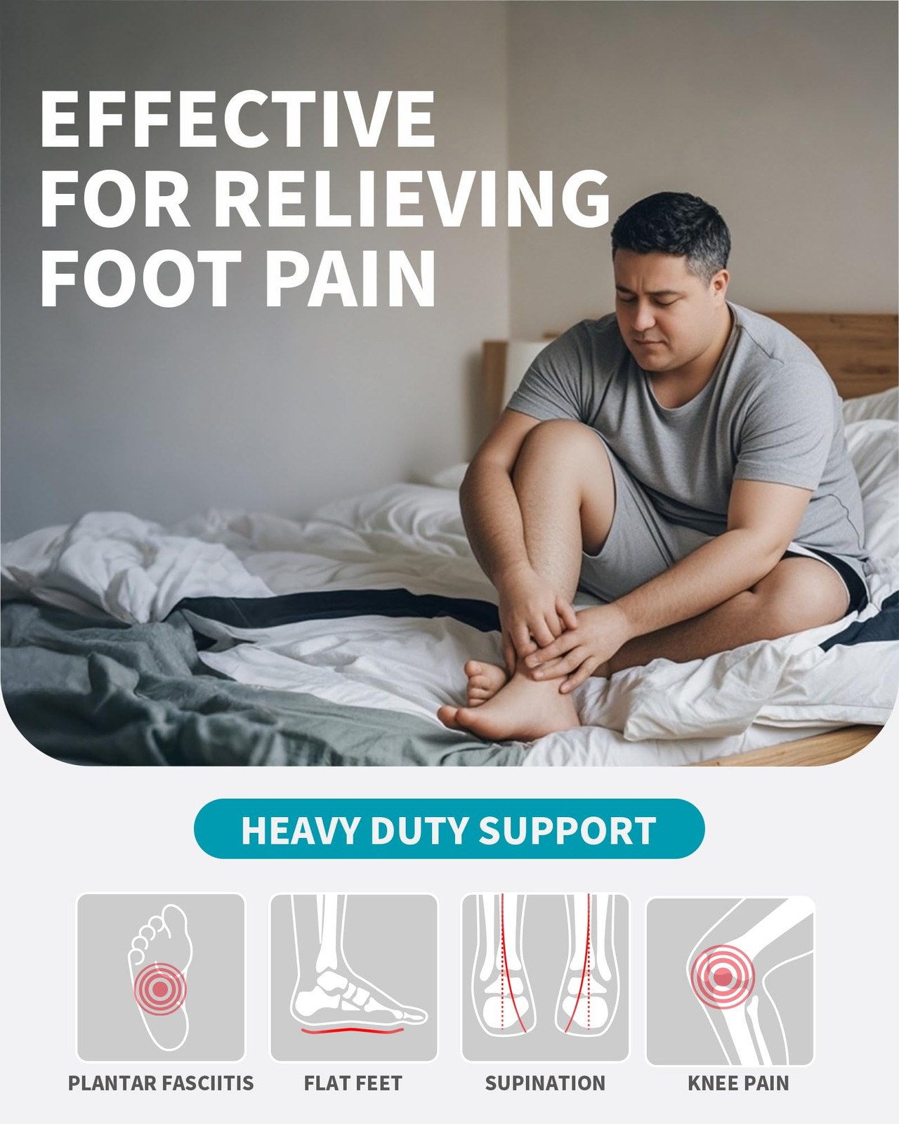 WalkHero Heavy Duty Pain Relief Insoles, 220+lbs High Arch Support Orthotics ...