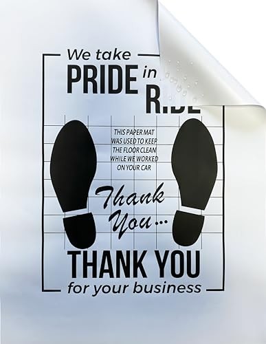 White Car Paper Floor Mats,100Pcs Vehicles Disposable Floor Pads,Temporary 