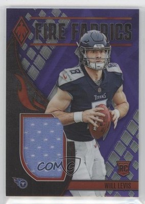 2023 Panini Phoenix Fire Fabrics Purple 16/50 Will Levis #FIRE-17 Rookie RC 1p4b