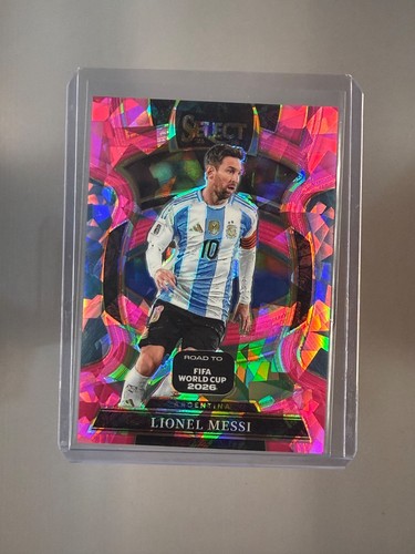 LIONEL MESSI Pink Cracked Ice Prizm 2025-26 Panini Select FIFA World Cup #56