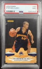 STEPHEN CURRY RC PSA 9 MINT 2009 Panini Rookie Card #307 Warriors Rookie. rookie card picture