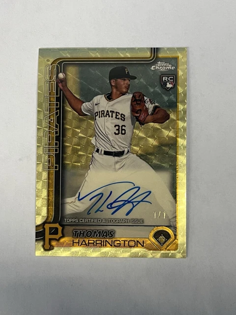 2025 Topps Chrome -  Thomas Harrington Rookie Auto Superfractor 1/1 Pirates
