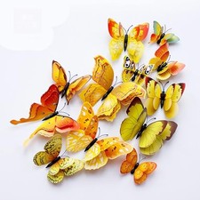 OPSEAM Butterfly Wall Decor PCS, 3D Butterflies Stickers for Party 72 Gold