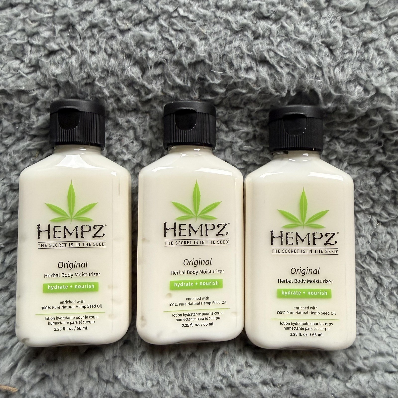 Hempz Original Herbal Body Moisturizer Lotion Lot 3 Travel S
