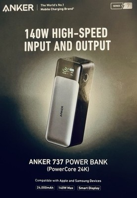 NEW ANKER 737 POWER BANK MOBILE 24K CHARGE FOR APPLE & SAMSUNG DEVICES