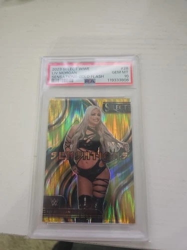 2023 SELECT WWE LIV MORGAN SENSATIONS GOLD FLASH /10 PSA 10 POP 1
