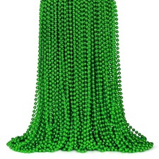 ZYFLSQ 100 Pcs St Patricks Day Beads Necklace, 33" 7mm Medium, 100Pcs-Green