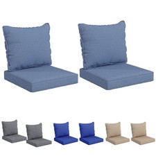 Outsunny Outdoor Chair Cushions Set of 2 with Seat  Backrest, 24" x 24"