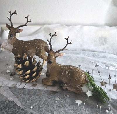 Hirsch Figuren , formano, Weihnachten, Deko, Rentier, Elch, Schnee,Winter, Set 