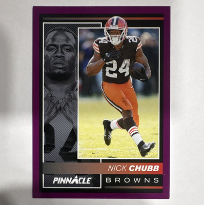 Panini 2024 Encore Pinnacle Nick Chubb Purple 12/75 Cleveland Browns #48