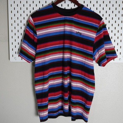 LRG Lifted Research Group Striped T-Shirt Multicolor Mens Large Short Sleeve
