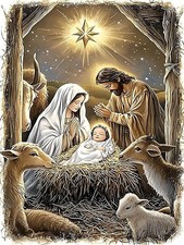 5D Diamond Painting Kits for Adults Beginners,DIY Jesus Nativity Scene Diamond A