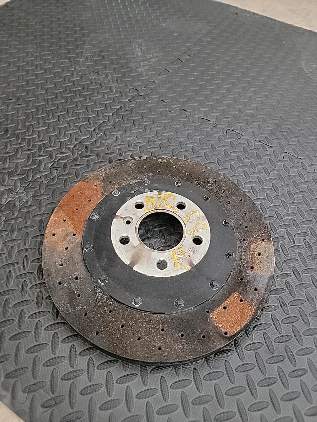 2017 MCLAREN 570gt FRONT RIGHT BRAKE DISC ROTOR STEEL DRILLED CP2494-2488