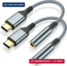 Usb C To 3.5mm Aux To Usb C Adapte 2 Pack , Usb C To Aux Adapter Type C Hi-Fi Us