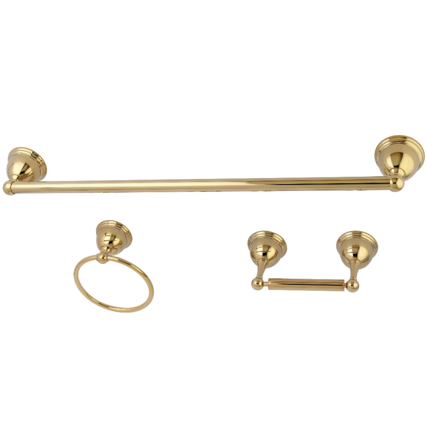BAK396148PB Restoration 3-Piece Towel-Bar Bathroom Hardware 