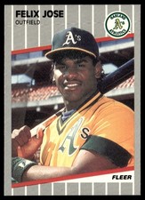 1989 Fleer Felix Jose Oakland Athletics #15