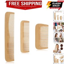 3 Pcs Wooden Comb, Fine Tooth Combs for Women, Anti-Static Wood Combs for Men...