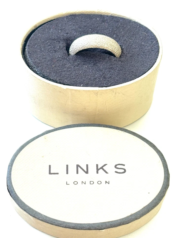 ENLACES DE LONDRES Anillo Banda Texturizada Plata Esterlina Talla P (US 7 3/4) 6,8 g En Caja Foto 3 de 4