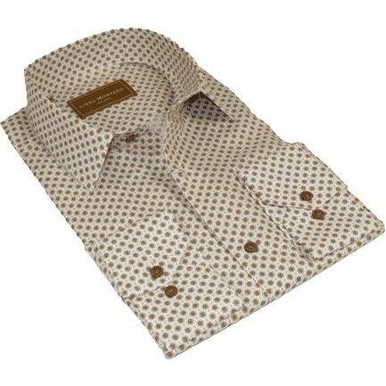 Мужская спортивная рубашка из 100% хлопка CIERO MONTERO Турция Casual/Dress up #KZN-43 Коричневый