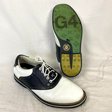 G/FORE Saddle Gallivanter Golf Shoes Mens 12 White Navy Blue Cleats G4MC20EF-03