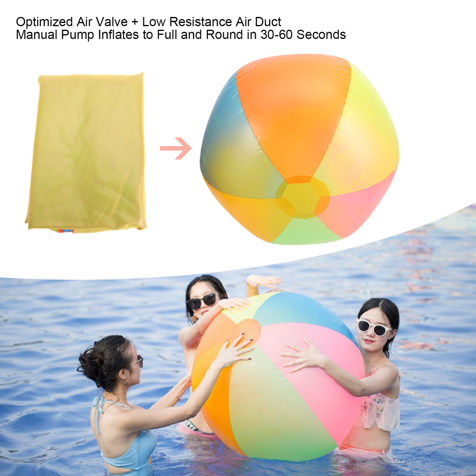 Large Inflatable Beach Ball Colorful Fun For Pools And Backyards
