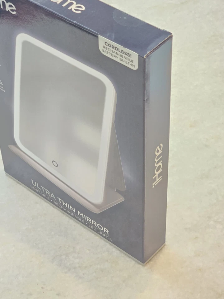 iHome Espejo de Maquillaje Ultra Delgado Portátil Recargable Luces LED Totalmente Nuevo Foto 4 de 4