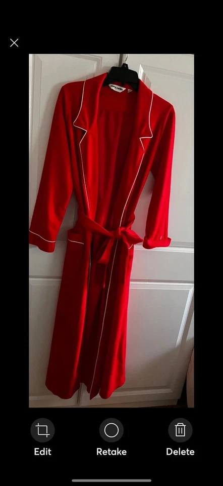 Pierre Cardin bata de Navidad vintage con ribete blanco. Talla M #lujo Foto 2 de 4