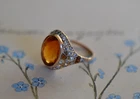 Antique  18k Yellow Gold Rio Grande Topaz and Diamond Cluster Ring 4 Gr