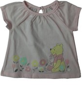 Disney Infant Girls Winnie The Pooh Piglet Glitter Flower Tee Shirt 3m