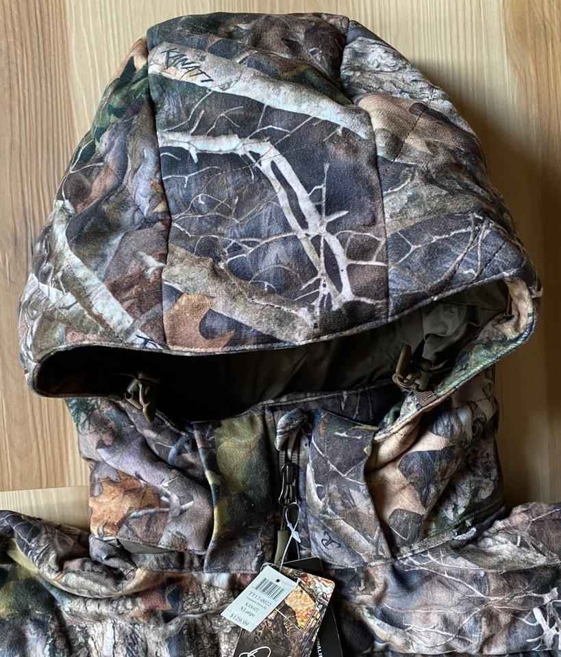True Timber TrueSuede Down Jacket - Strata Camo Sz XL Zip-Off Hood Bowhunter - Image 2 of 4